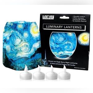 New! MODGY Vincent Van Gogh Starry Night Luminary Lanterns Indoor Outdoor